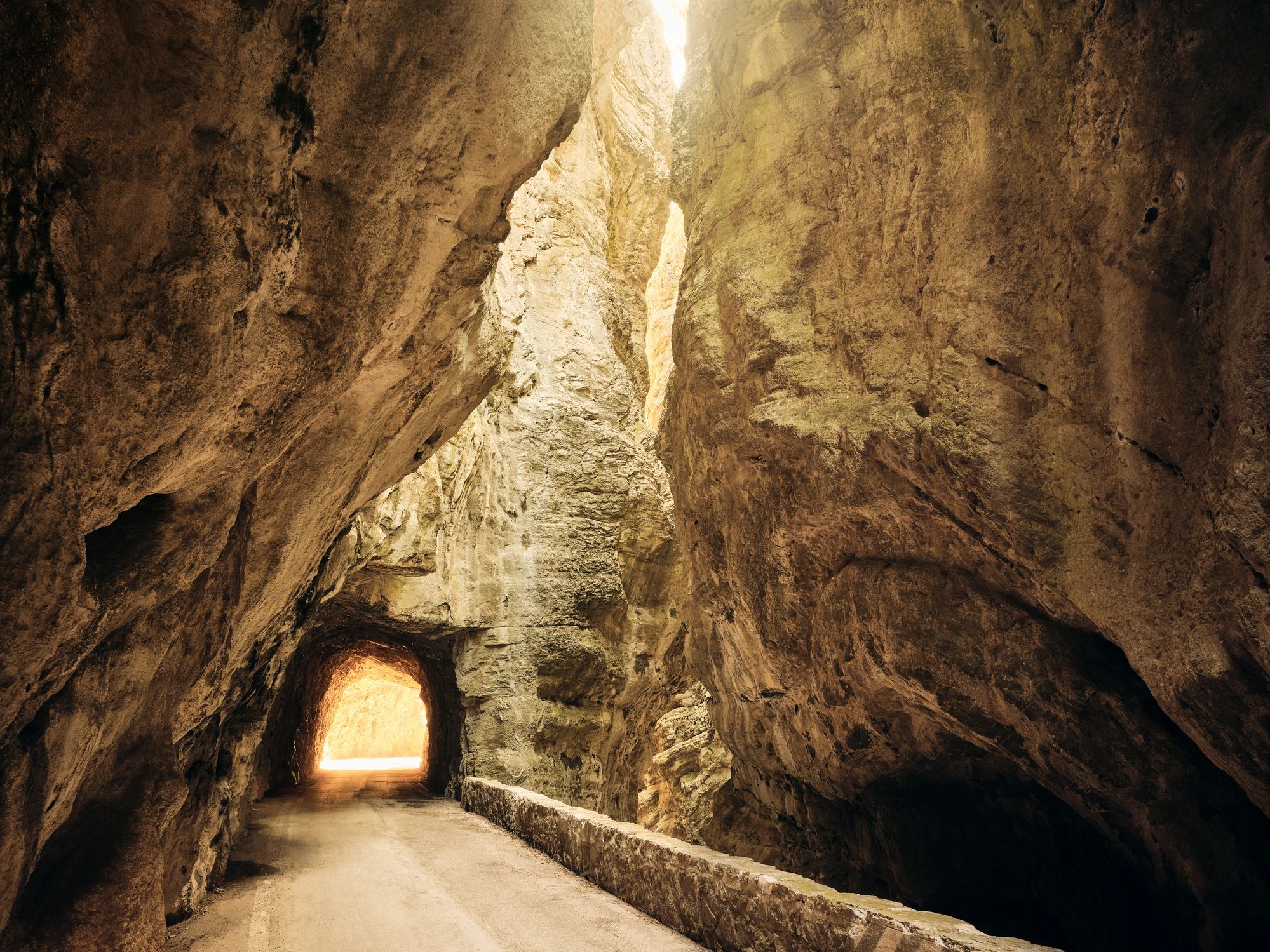 Strada della Forra, Scenic Road Crossing a Gorge, Tremosine, Lake Garda, Italy
