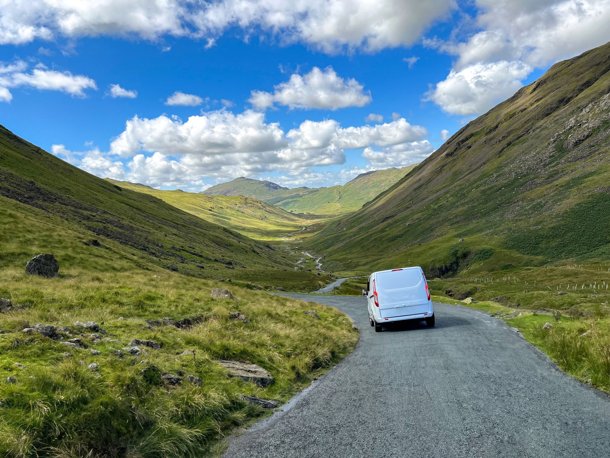 Scenic road through English hills