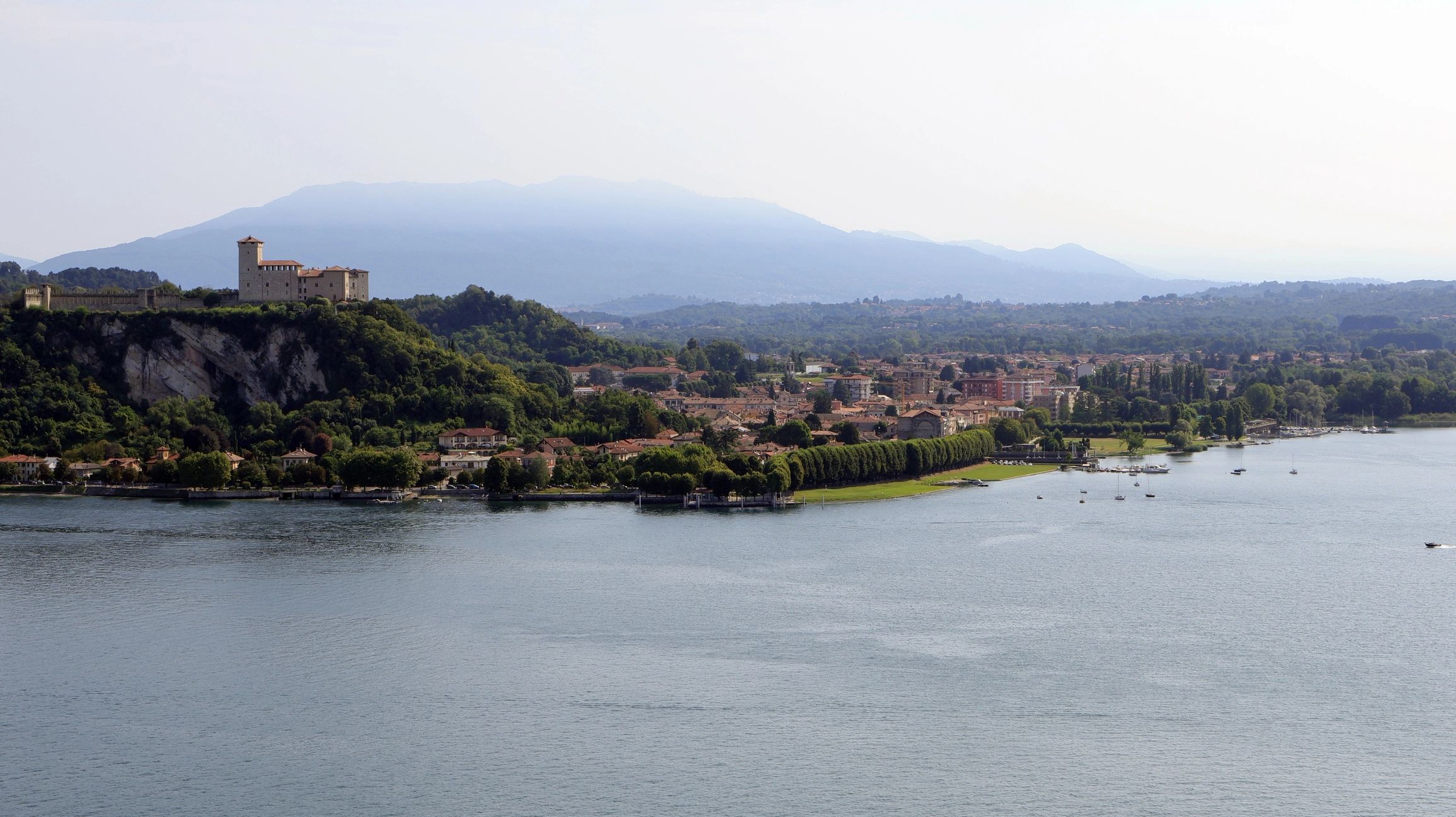 Angera on lake Maggiore, Lombardy, Italy