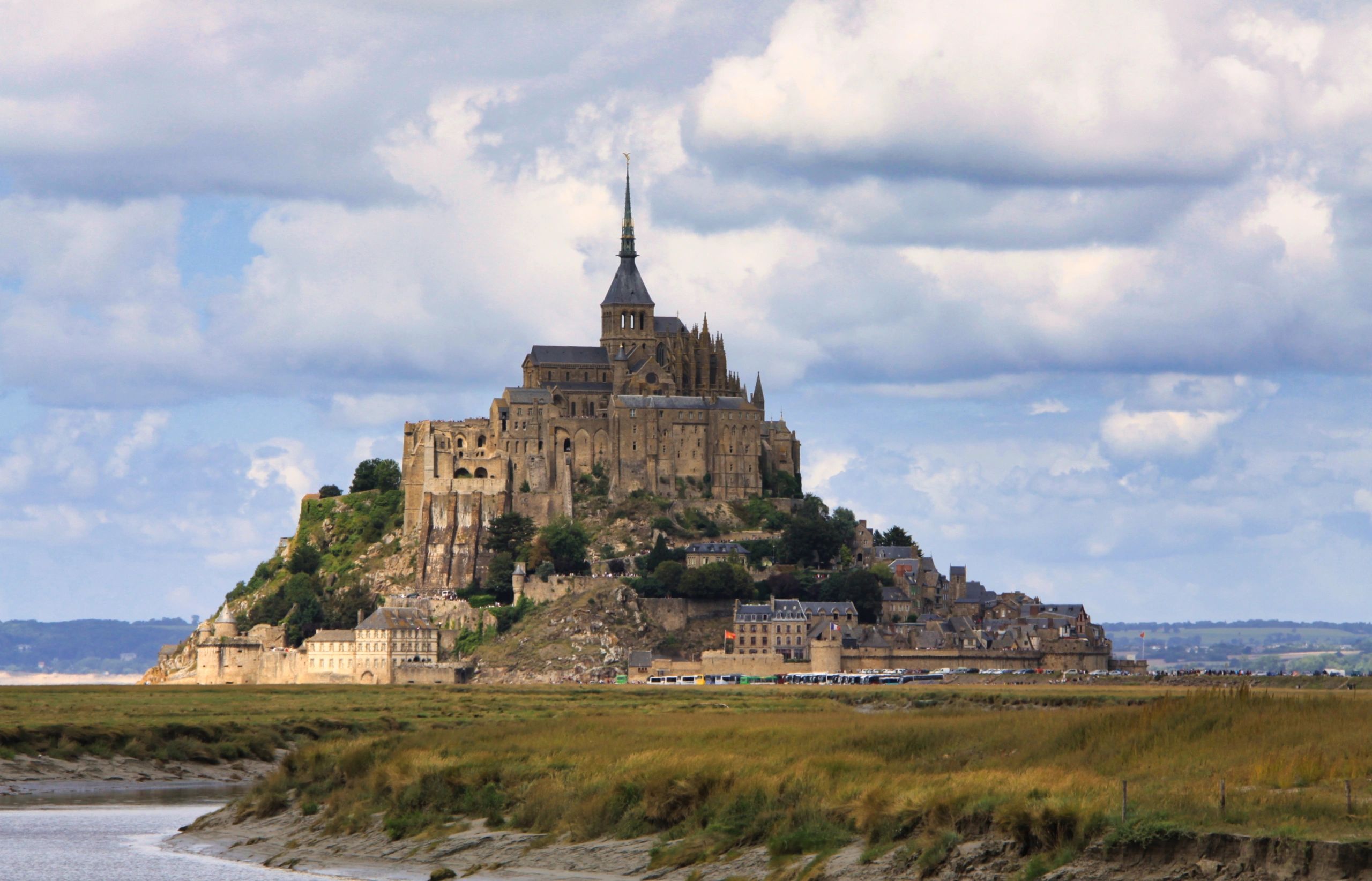 Panoramic view of Mont Saint-Michel in Normandy