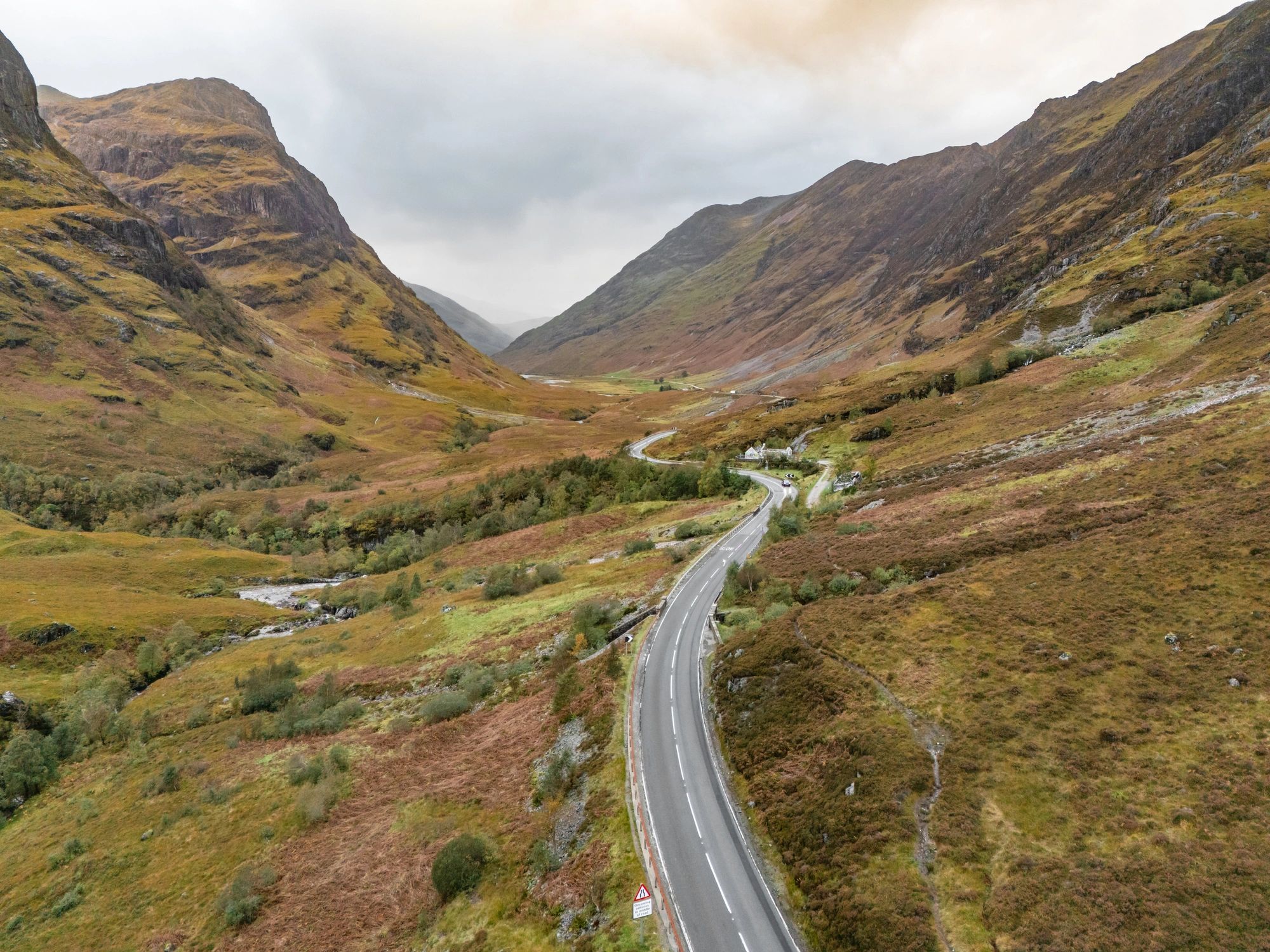 Glencoe valley and the Three Sisters mountains