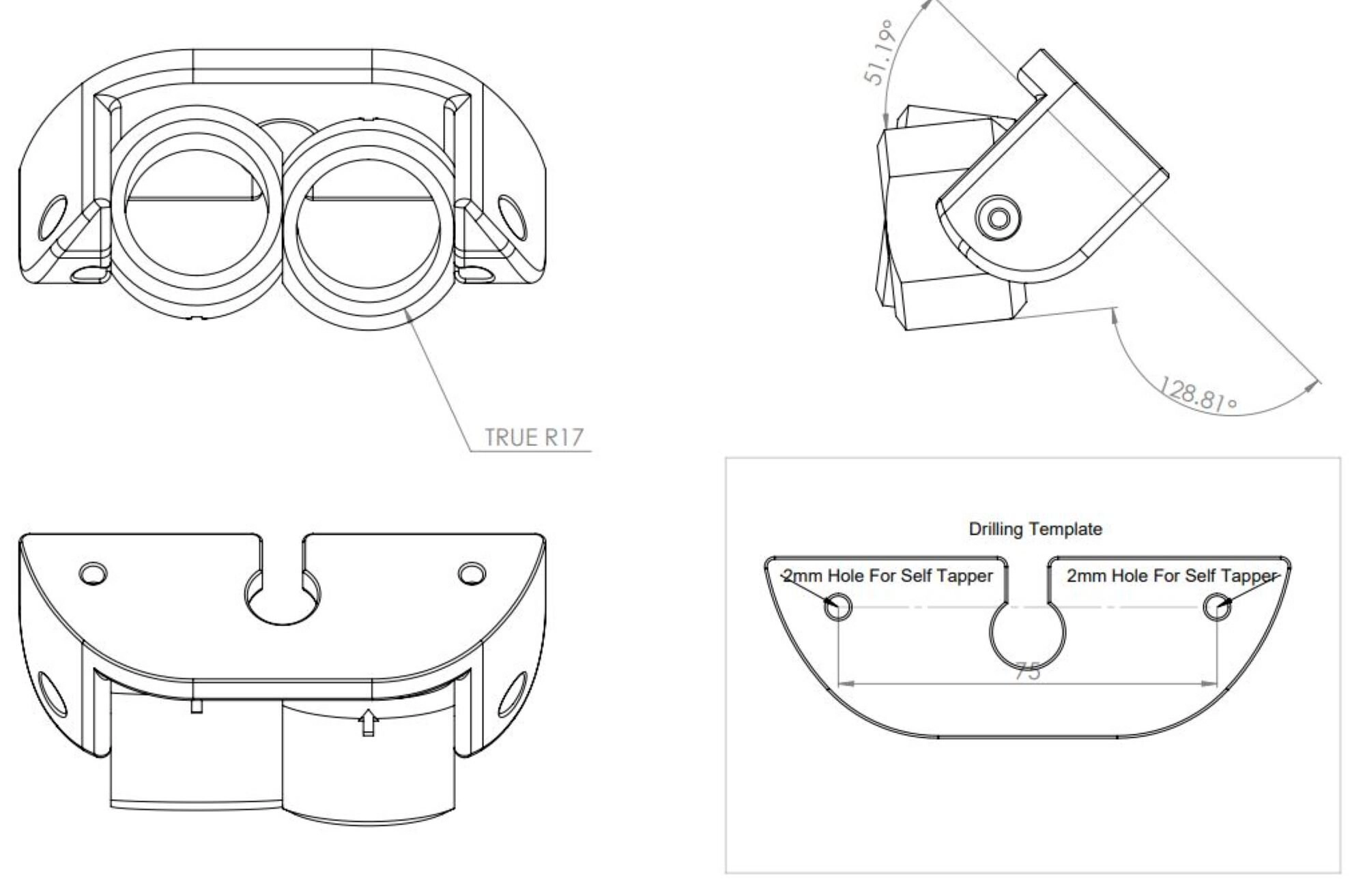 Adjustable twin rear view camera unit with wide-angle cameras