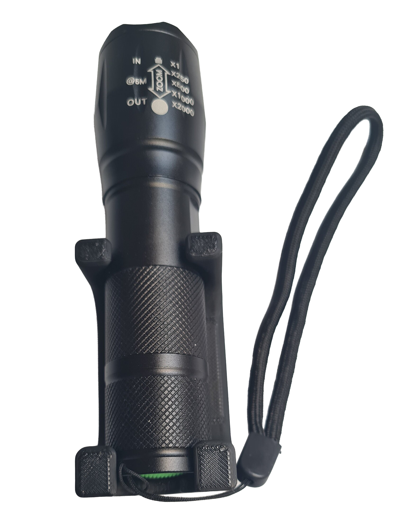 Black wall torch, front view