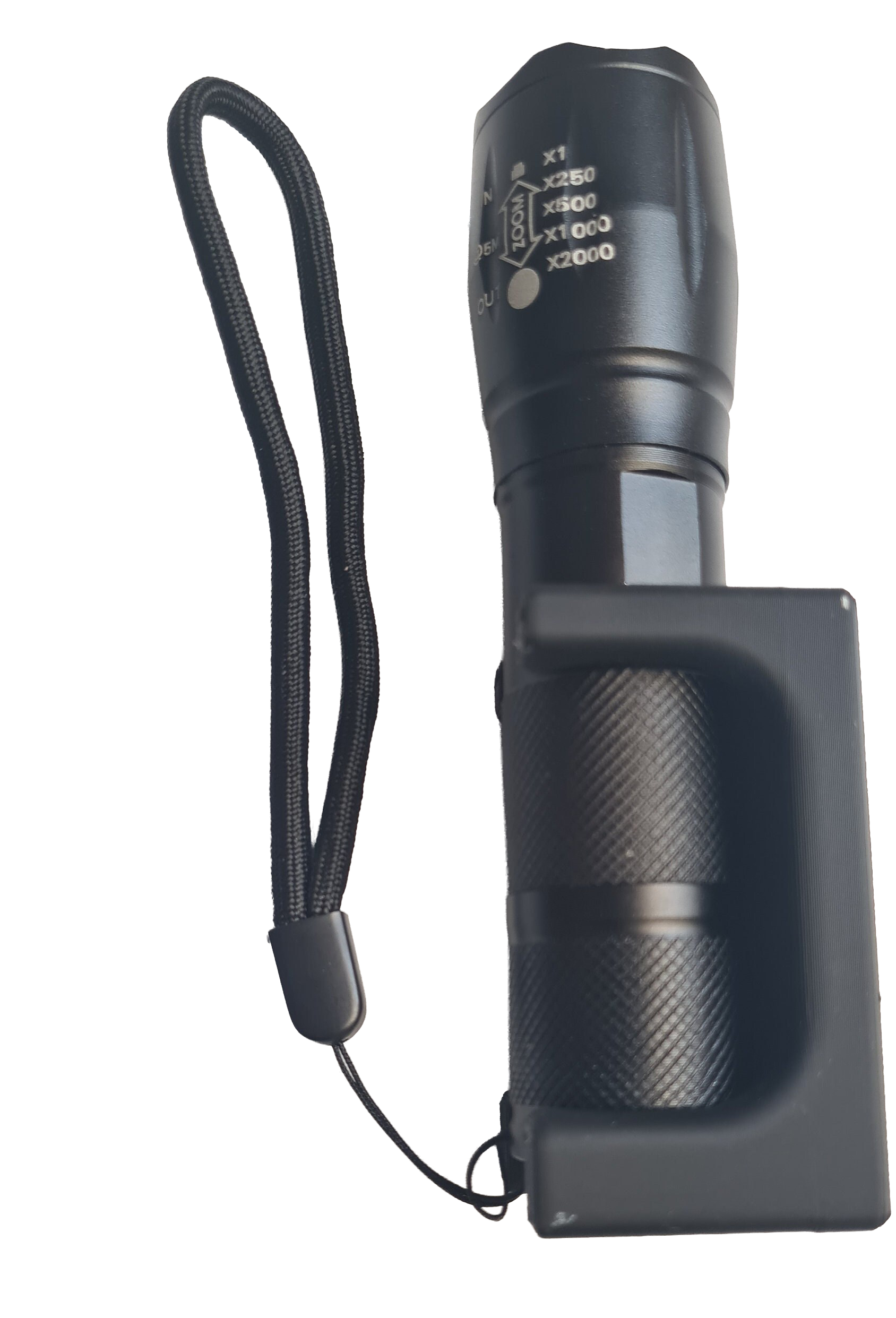 Black wall torch, side view