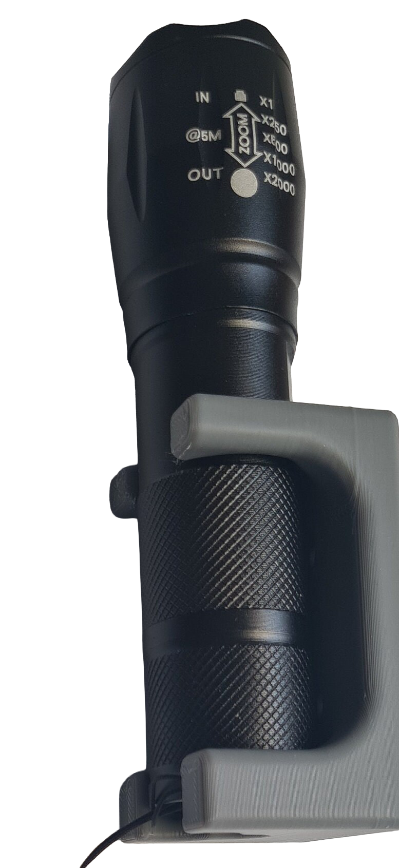 Grey wall torch, side view