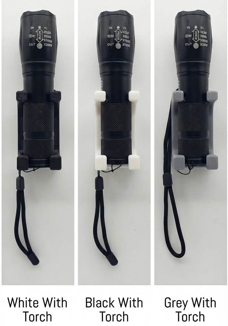 Wall torch in white, grey and black