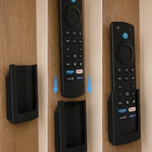 Black wall mount holder for Amazon Fire TV Stick remote for motorhomes and caravans